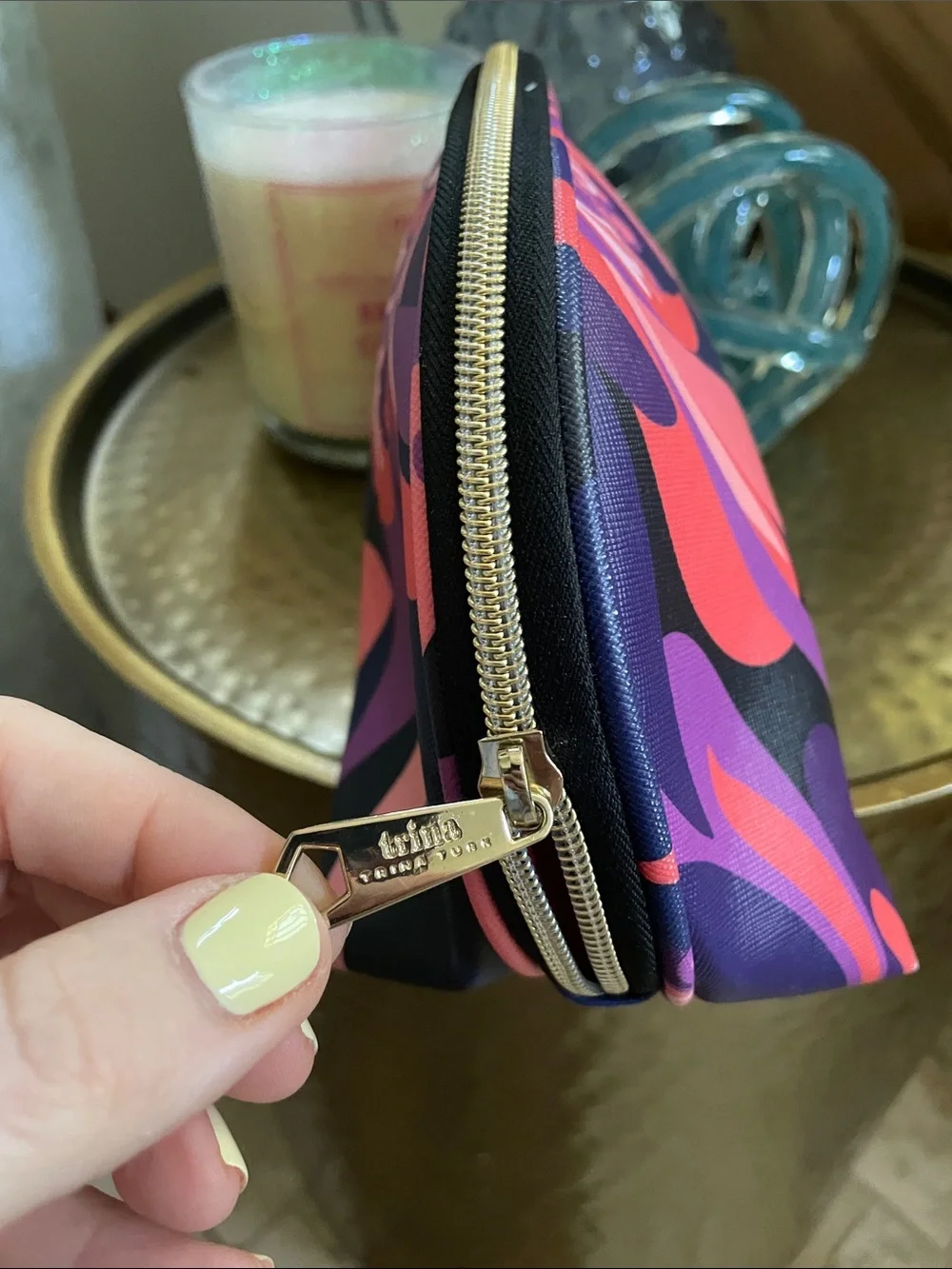 Trina Turk Cosmetic Makeup Pouch Zippered